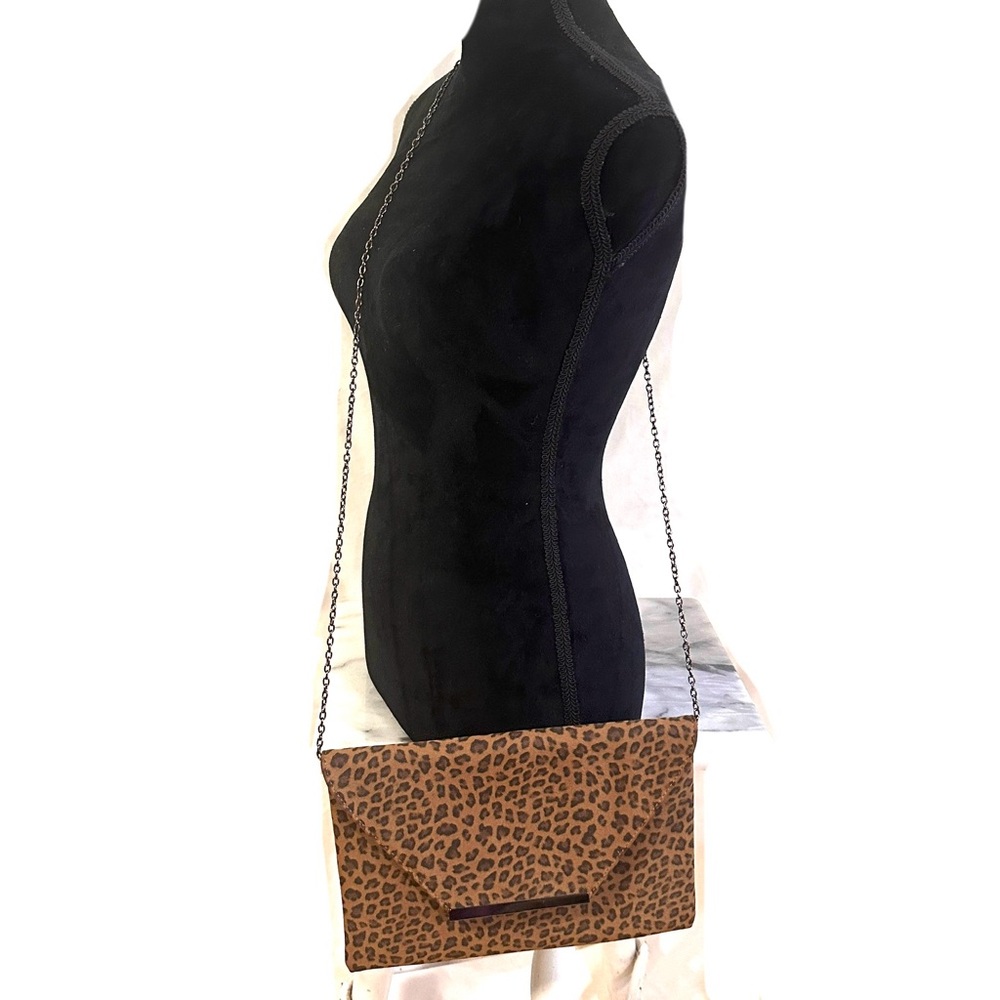 Bam Forever Cheetah Print Envelope Purse Chain St… - image 8